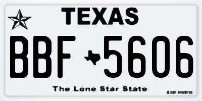 TX license plate BBF5606