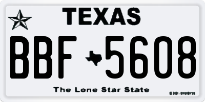 TX license plate BBF5608
