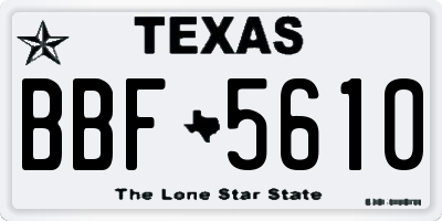 TX license plate BBF5610