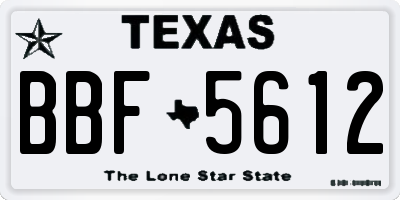 TX license plate BBF5612