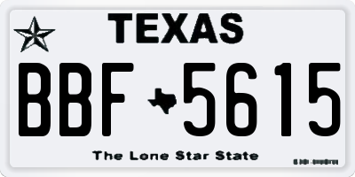 TX license plate BBF5615