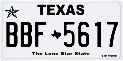 TX license plate BBF5617