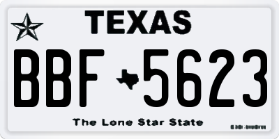 TX license plate BBF5623
