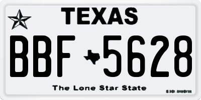 TX license plate BBF5628