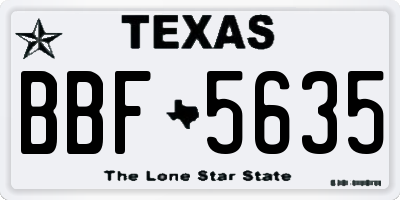TX license plate BBF5635