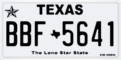 TX license plate BBF5641