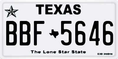 TX license plate BBF5646