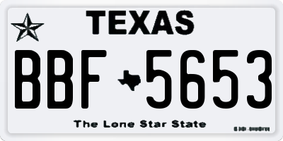 TX license plate BBF5653