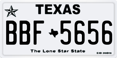 TX license plate BBF5656