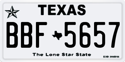TX license plate BBF5657