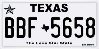 TX license plate BBF5658