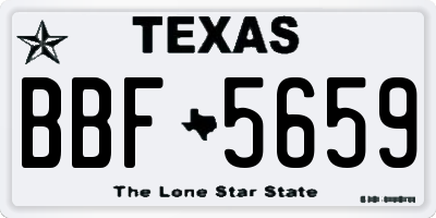 TX license plate BBF5659