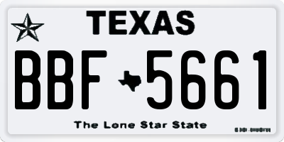 TX license plate BBF5661