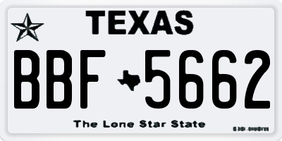 TX license plate BBF5662