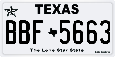 TX license plate BBF5663