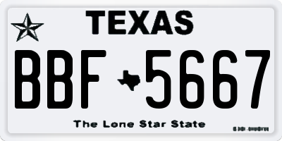 TX license plate BBF5667