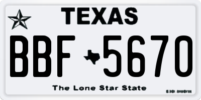 TX license plate BBF5670