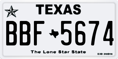 TX license plate BBF5674
