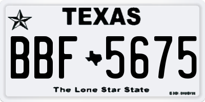 TX license plate BBF5675