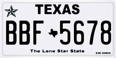 TX license plate BBF5678