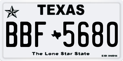 TX license plate BBF5680