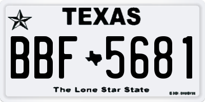 TX license plate BBF5681