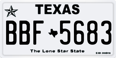 TX license plate BBF5683