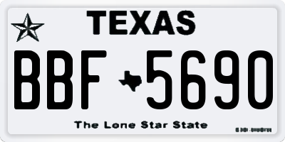 TX license plate BBF5690