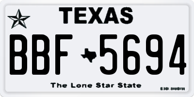 TX license plate BBF5694