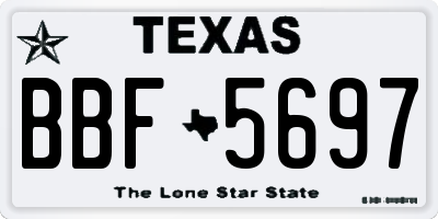 TX license plate BBF5697
