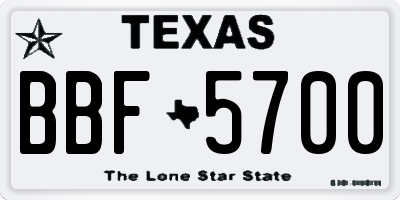 TX license plate BBF5700
