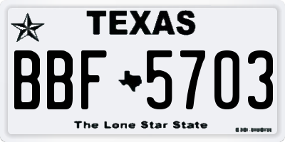 TX license plate BBF5703