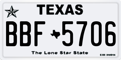 TX license plate BBF5706