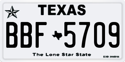 TX license plate BBF5709