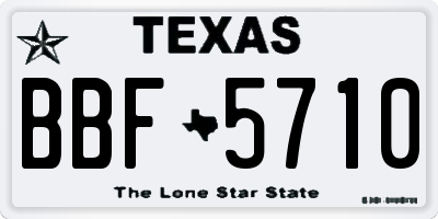 TX license plate BBF5710