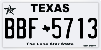 TX license plate BBF5713