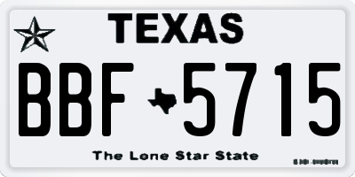 TX license plate BBF5715