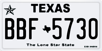TX license plate BBF5730