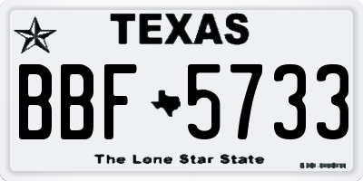 TX license plate BBF5733