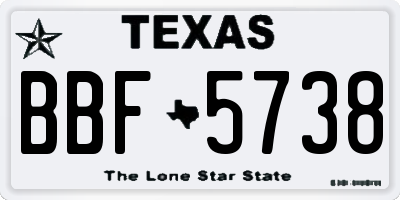 TX license plate BBF5738