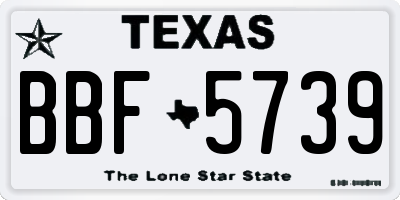 TX license plate BBF5739