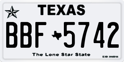 TX license plate BBF5742