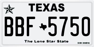 TX license plate BBF5750