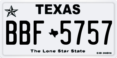 TX license plate BBF5757