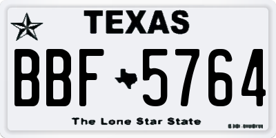 TX license plate BBF5764
