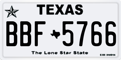 TX license plate BBF5766
