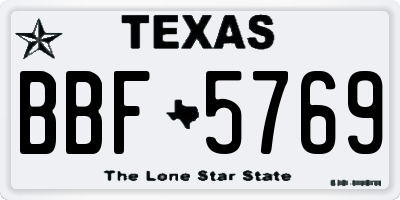 TX license plate BBF5769