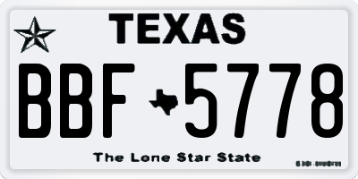 TX license plate BBF5778