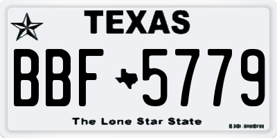 TX license plate BBF5779