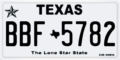 TX license plate BBF5782